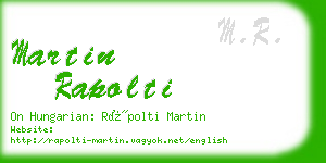 martin rapolti business card